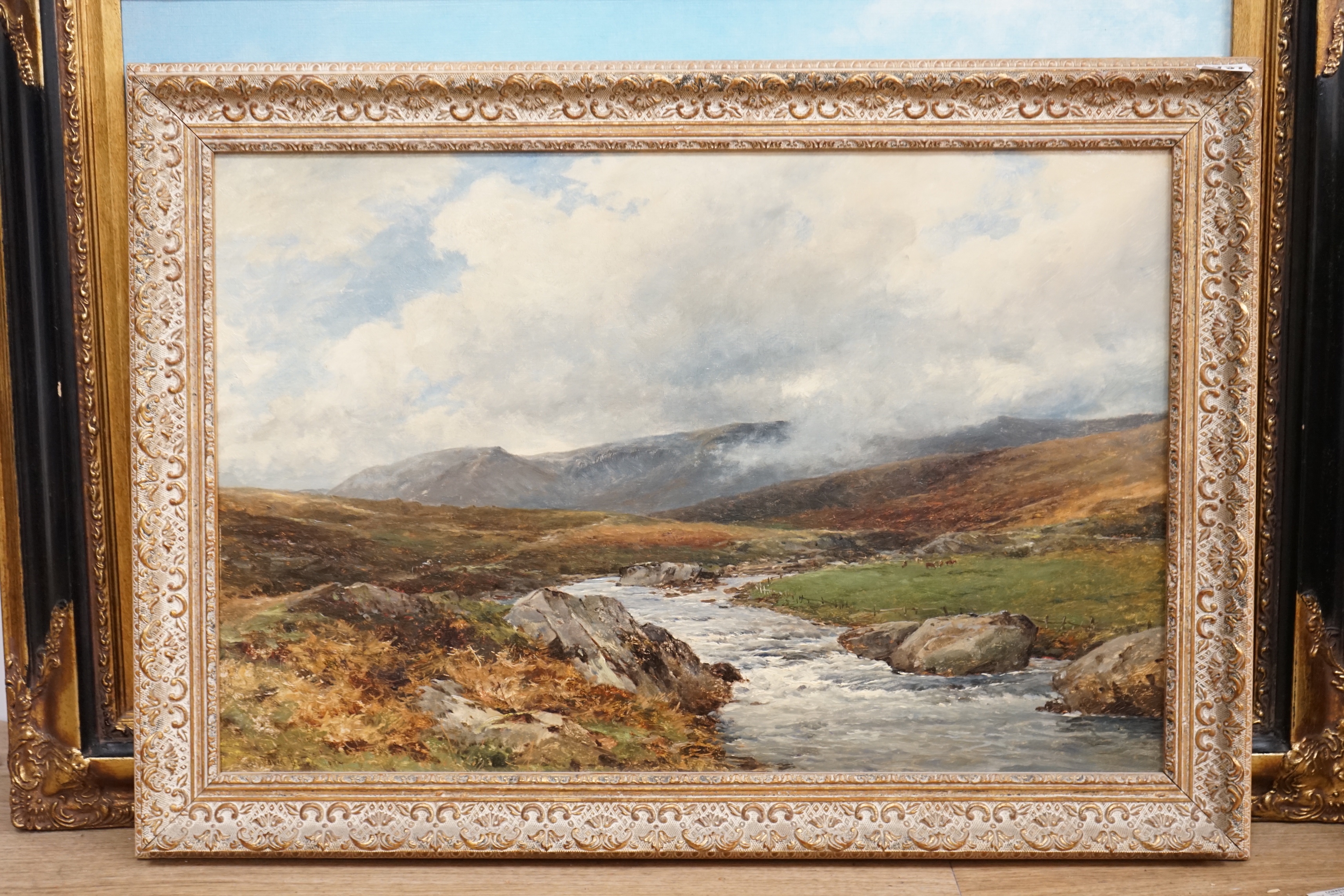 David Bates (1840-1921), oil on canvas, The Llugwy from the Old Road, Ogwen Valley, signed and dated 1897, 39 x 59cm